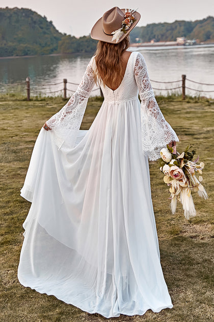 Gypsy White Boho Dress Long Bohemian Hippie White Dress Boho Mood  Bobo  Mood