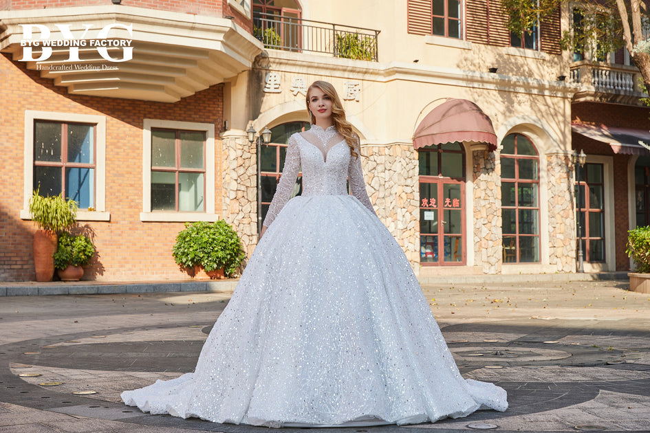 BYG #29778 two in one luxury sequins wedding gown – BYG