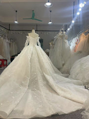 BYG25-1 STRAPLESS THREE-DIMENSIONAL EMBROIDERED BALL GOWN WEDDING DRESS
