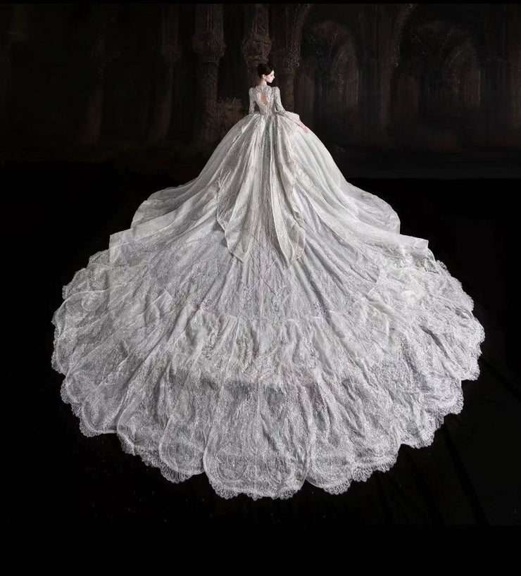 DIVINE 07 ARTFUL MOTIFS FEATURES A CATHEDRAL-LENGTH TRAIN WEDDING DRESS