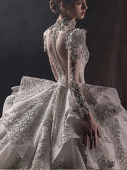 DIVINE 10 ORNATE 3D RUCHED COREST BODICE BALL GOWN