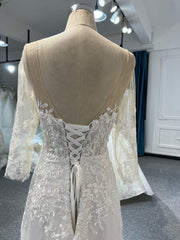 BYG#Y2301 LACE BEADINGS A LINE WEDDING DRESS