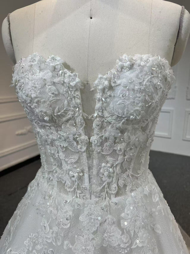 BYG503 STRAPLESS A LINE WEDDING DRESS