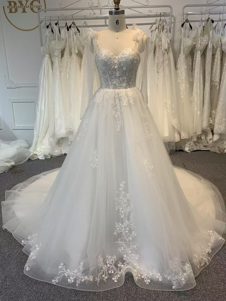 BYG500 FORAL AINE STRIPS WITH BOW DECOTARION ON SHOULDERS