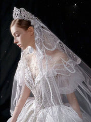 DIVINE 05 REGAL SHEER CORSET WITH AN INNER V PATTERN BALL GOWN