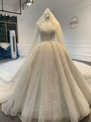 BYG25-9 A SUPER CLASSIC MUSLIM WEDDING DRESS WITH PEARL EMBROIDERY