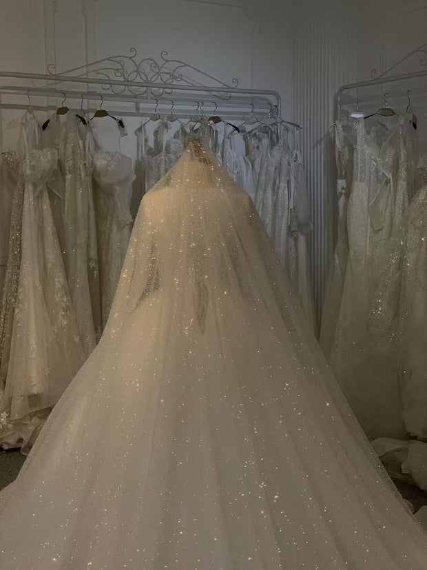 BYG25-4 SPARKLING GALAXY MUSLIM WEDDING DRESS