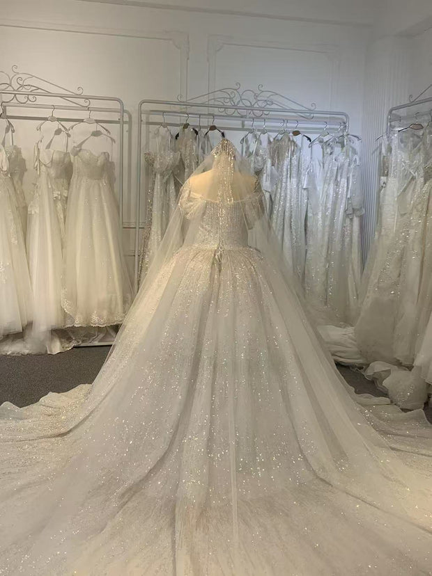 BYG25-6 A STRAPLESS WEDDING DRESS LIKE A DIAMOND GALAXY