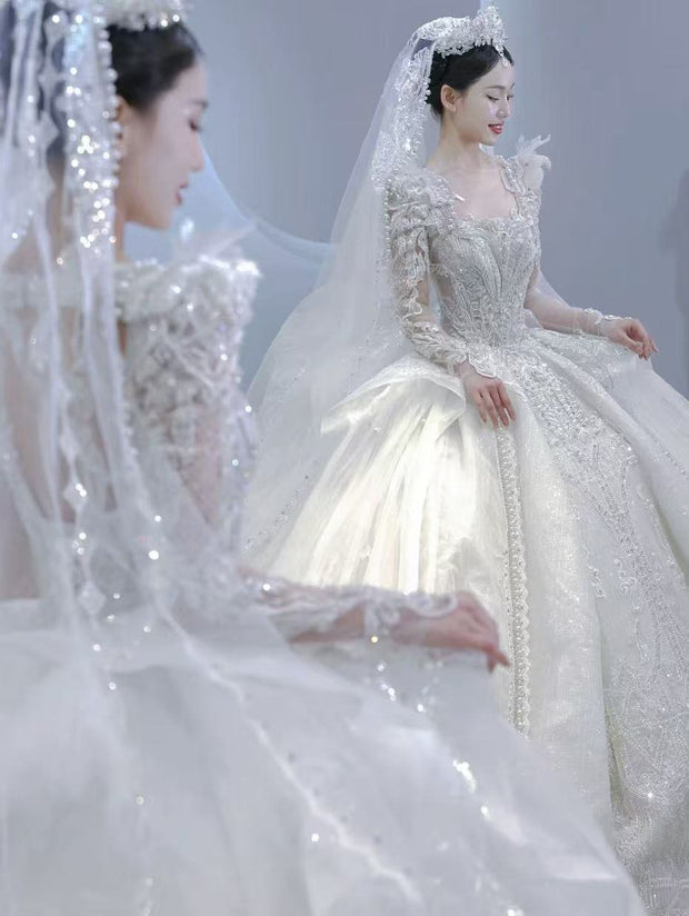 DIVINE 02 EXAGGERATED REGAL WITH LAXURIOUS LAYERS OF GATHERED TULLE WEDDING DRESS