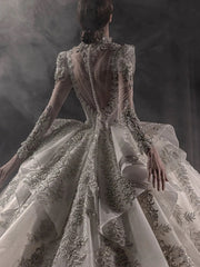 DIVINE 10 ORNATE 3D RUCHED COREST BODICE BALL GOWN