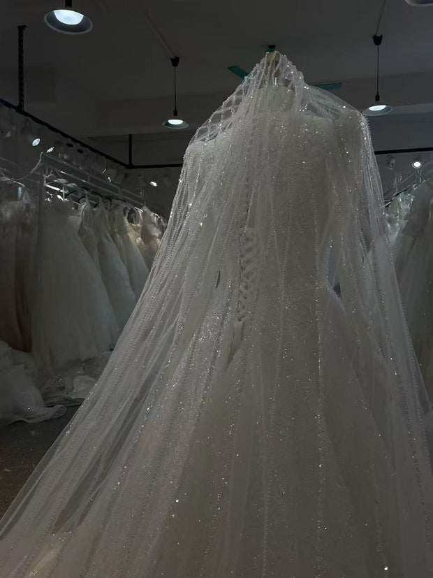 BYG25-3 A DIVINELY HOLY AND BREATHTAKING MUSLIM WEDDING DRESS