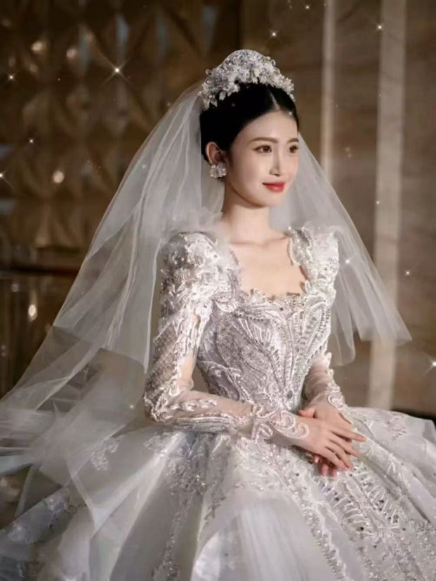 DIVINE 02 EXAGGERATED REGAL WITH LAXURIOUS LAYERS OF GATHERED TULLE WEDDING DRESS