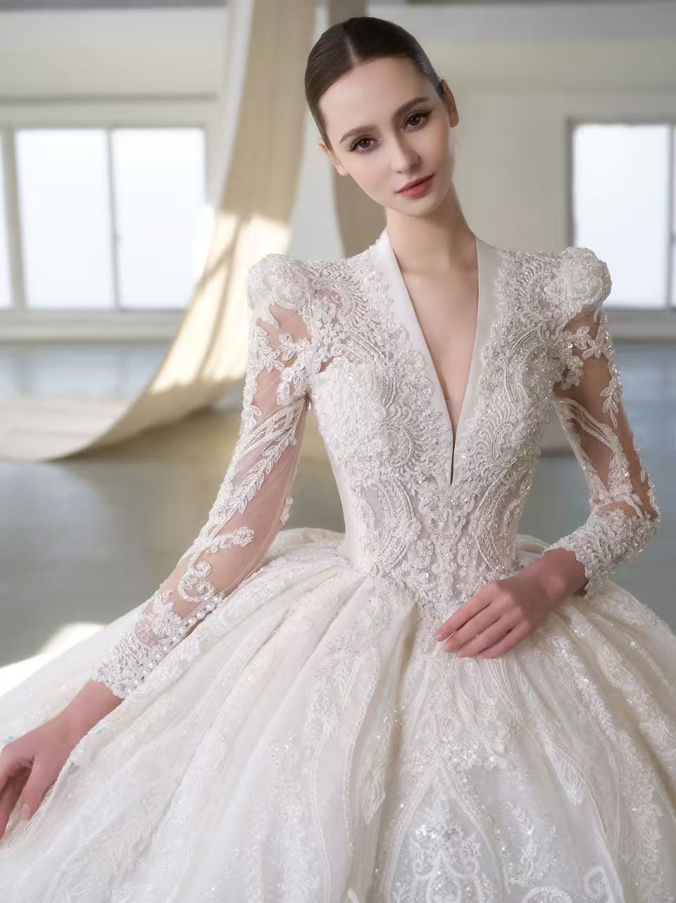 X25-82 Strapless Lace Wedding Dress Slow Melody EU46