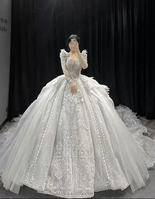 DIVINE 02 EXAGGERATED REGAL WITH LAXURIOUS LAYERS OF GATHERED TULLE WEDDING DRESS