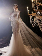 DIVINE 06 EXAGGERATED FISHTAIL WITH LUXURIOUS  LAYERS OF GATHERED TULLE BALL GOWN