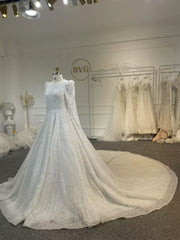 BYG25-3 A DIVINELY HOLY AND BREATHTAKING MUSLIM WEDDING DRESS
