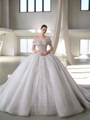 X25-80 STRAPLESS WEDDING DRESS WITH SCATTERED DIAMONDS  LIKE STARS IN THE GALAXY