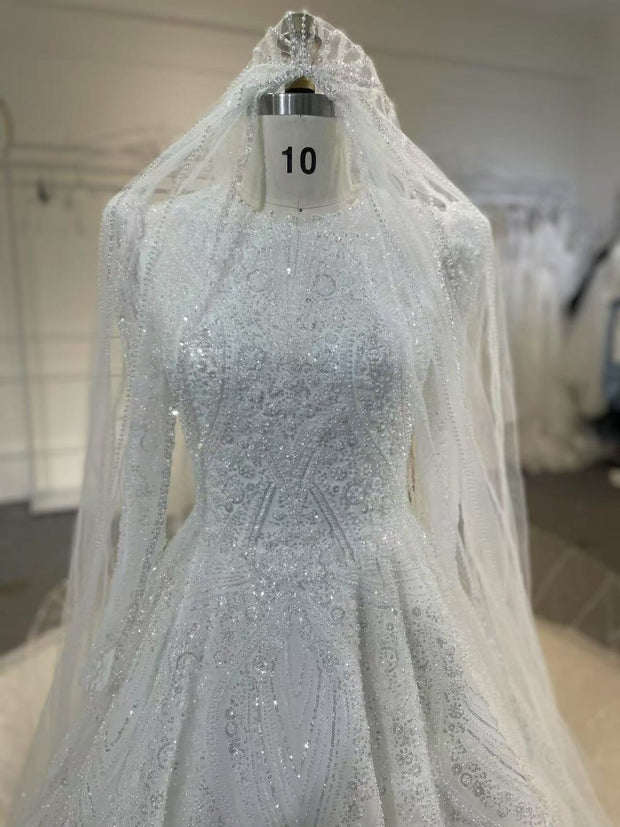 BYG25-3 A DIVINELY HOLY AND BREATHTAKING MUSLIM WEDDING DRESS