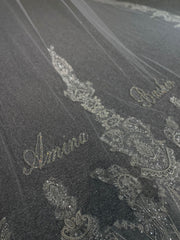 VEIL--CUSTOMIZE LUXURY DIAMONDS HAND BEADS NAME