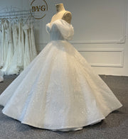 BYG24-11 OFF-SHOULDER BODICE BALL GOWN WITH MESH SEQUINS