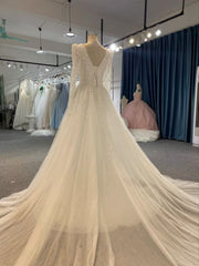 BYG24-32 PEARL THREE-DIMENSIONAL FLOWER RETRI FISHTAIL WEDDING DRESS (DETACHABLE  TRAIN)
