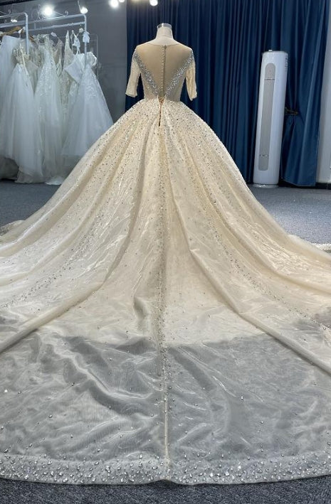 BYG24-33 HIGH-END ALL -DIAMOND BALL GOWN