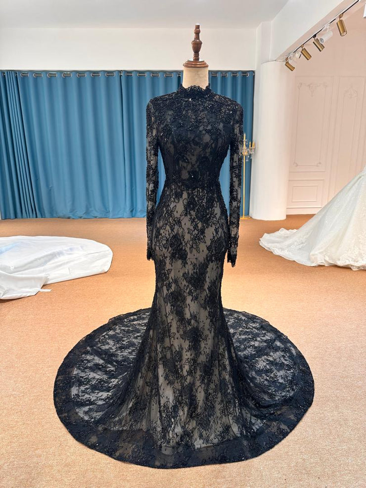 black fishtail dress long sleeve BYG26-68 Mermaid Wedding – Gown with Back Zipper winter weddings ff::eta::889047820525_2026-09-15 Color:White color Short Sleeve Linen Wrap