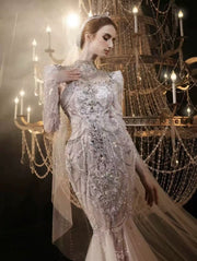 DIVINE 06 EXAGGERATED FISHTAIL WITH LUXURIOUS  LAYERS OF GATHERED TULLE BALL GOWN