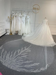 BYG24-26 PEARL BEADED BALL GOWN WEDDING DRESS