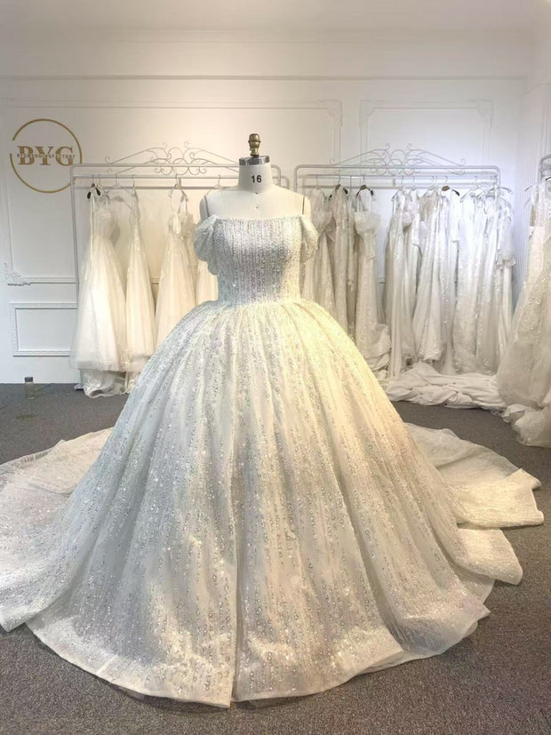 BYG25-6 A STRAPLESS WEDDING DRESS LIKE A DIAMOND GALAXY
