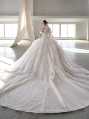 X25-83 PALACE-STYLE RETRO STRAPLESS WEDDING DRESS