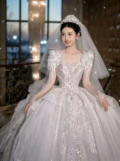 DIVINE 02 EXAGGERATED REGAL WITH LAXURIOUS LAYERS OF GATHERED TULLE WEDDING DRESS