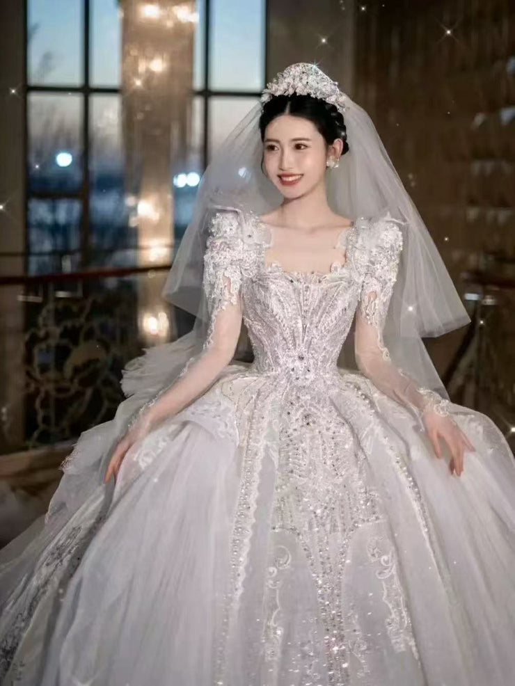 DIVINE 02 EXAGGERATED REGAL WITH LAXURIOUS LAYERS OF GATHERED TULLE WEDDING DRESS
