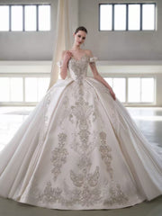 X25-83 PALACE-STYLE RETRO STRAPLESS WEDDING DRESS