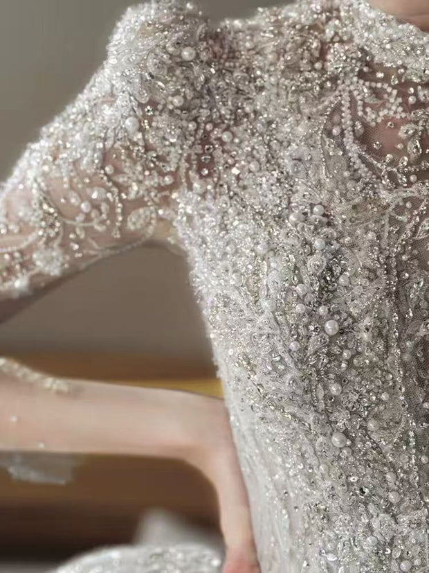 DIVINE 01  3D FLOWERS WITH TULLE SWEETHEART WEDDING DRESS