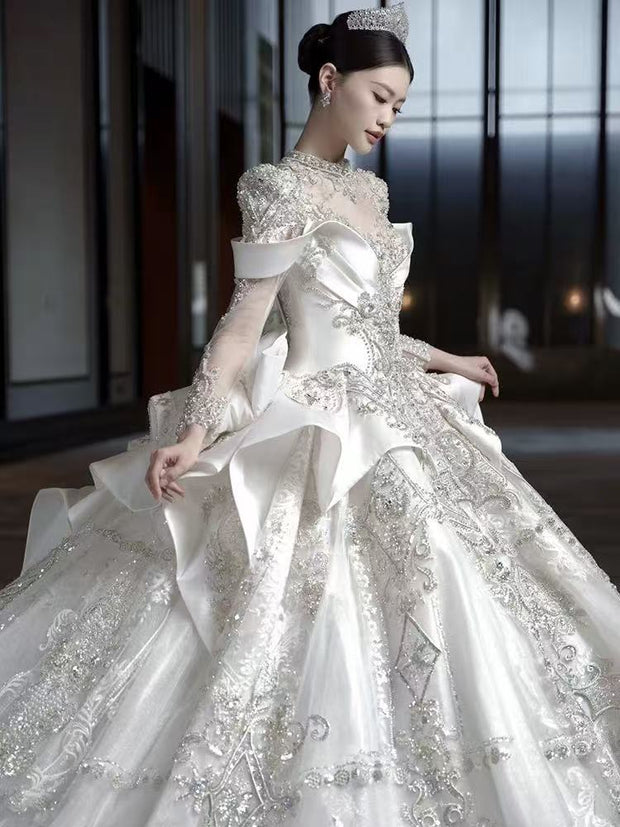 DIVINE 08 ELEGANT RUCHED COREST BODICE WEDDING DRESS