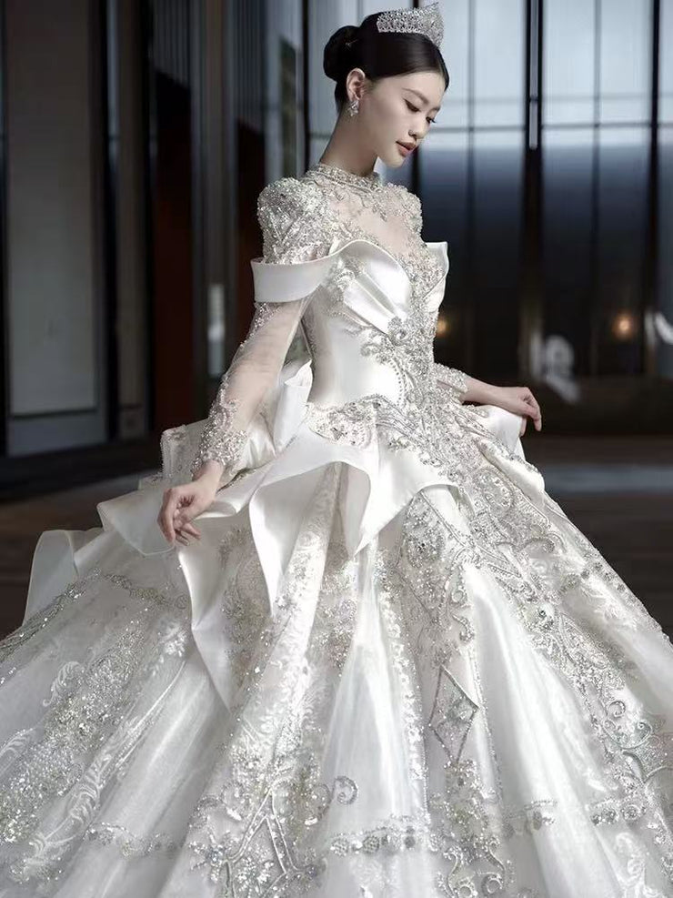 DIVINE 08 ELEGANT RUCHED COREST BODICE WEDDING DRESS