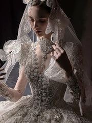 DIVINE 10 ORNATE 3D RUCHED COREST BODICE BALL GOWN