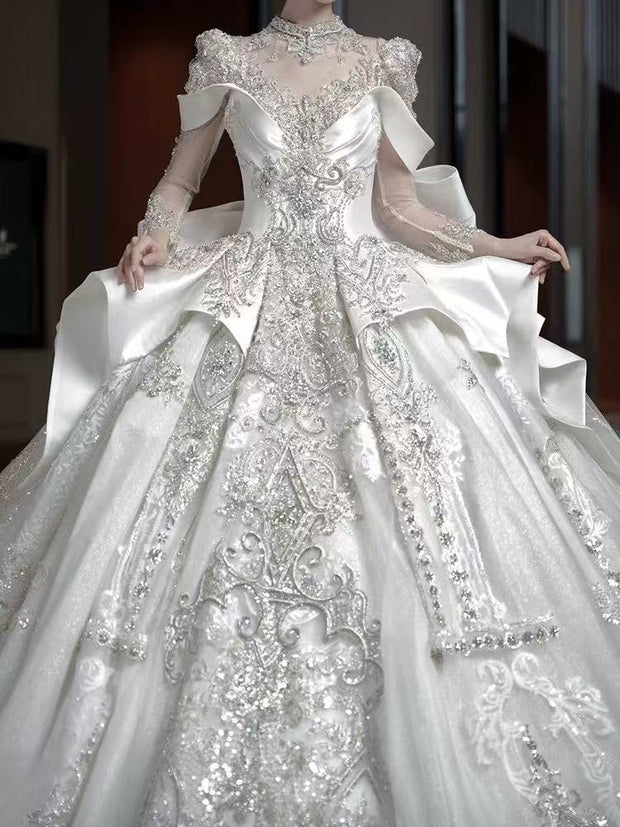 DIVINE 08 ELEGANT RUCHED COREST BODICE WEDDING DRESS