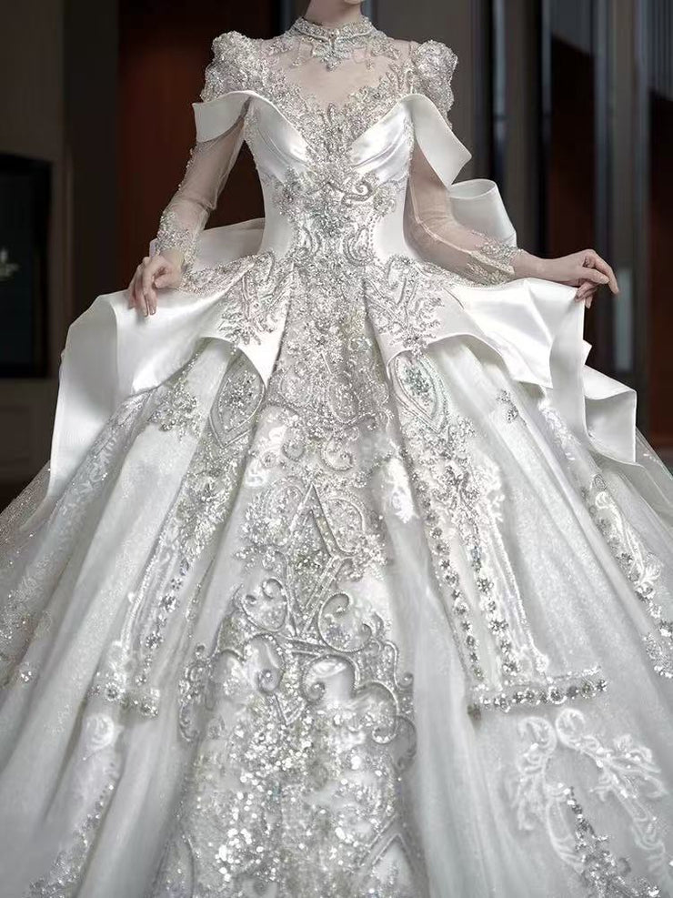 DIVINE 08 ELEGANT RUCHED COREST BODICE WEDDING DRESS