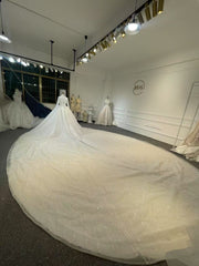 BYG25-9 A SUPER CLASSIC MUSLIM WEDDING DRESS WITH PEARL EMBROIDERY