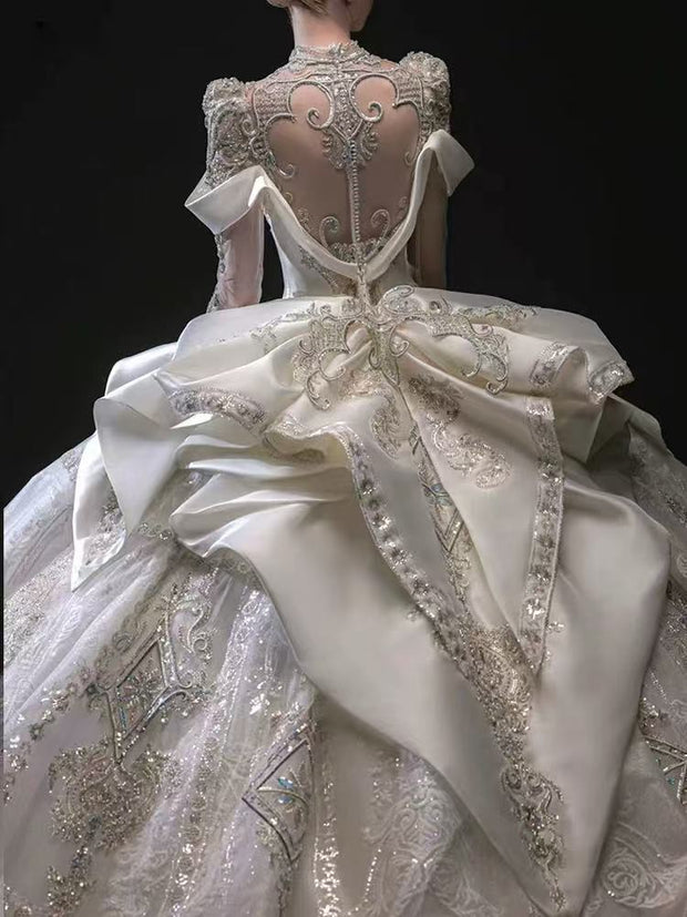 DIVINE 08 ELEGANT RUCHED COREST BODICE WEDDING DRESS
