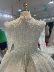BYG24-26 PEARL BEADED BALL GOWN WEDDING DRESS