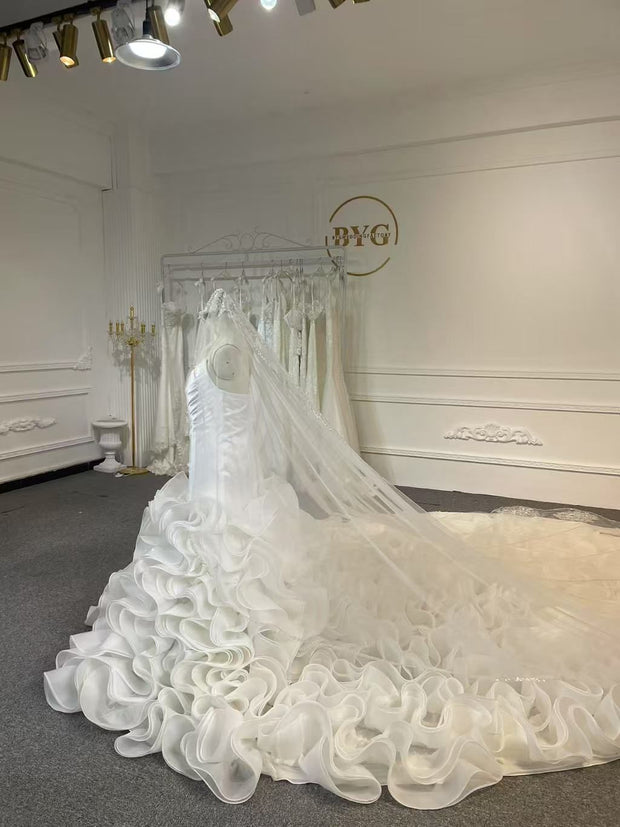 BYG24-29 HIGH - END AND ELEGANT  STRAPLESS BUBBLE  DRESS