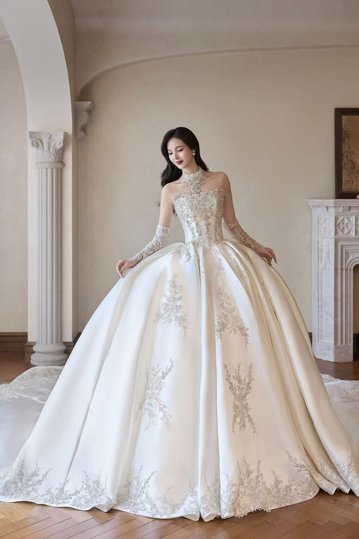 HT COLLECTION 04 LUXURIOUS HANDMADE BEADED ELEGANT STRAPLESS DRESS