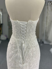 BYG detachable train strapless mermaid wedding dress
