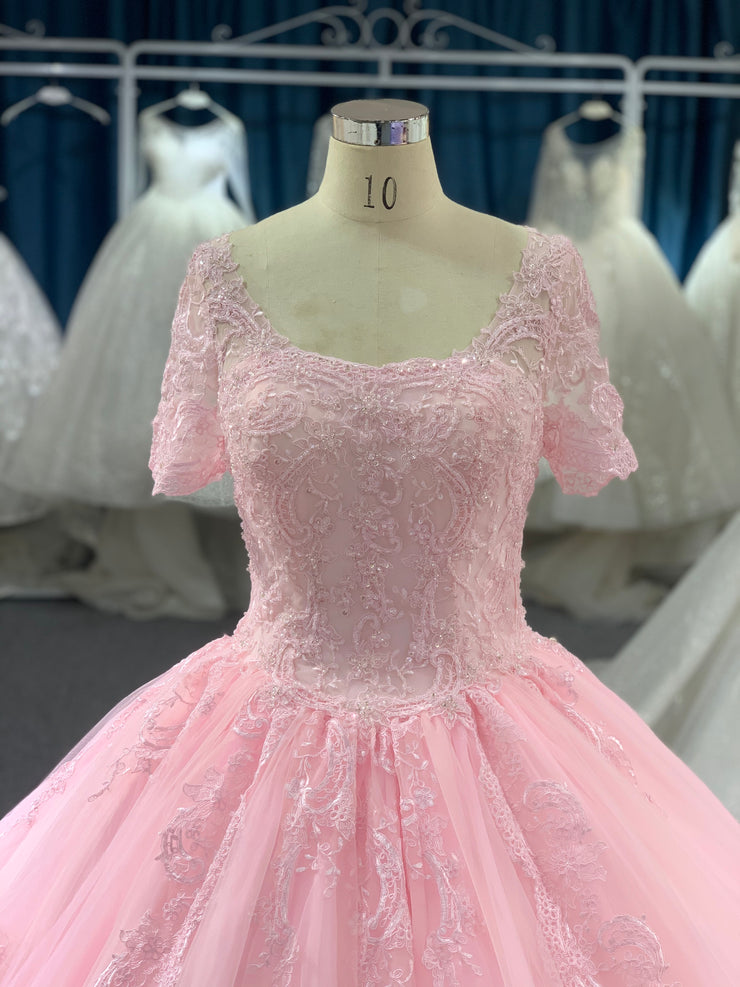 BYG pink color wedding dress