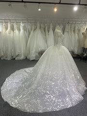BYG #29775 reflective long sleeves wedding dress