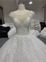 BYG portrait crystal beadings princess gown wedding dress