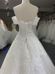 BYG fashion design off the shoulder wedding dress lace up Ball gown wedding dress BYG Wedding Factory 